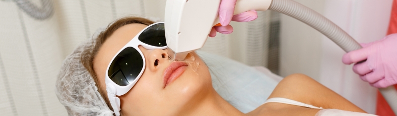 BBL laser treatment service showing broadband light technology applied to skin for tone correction and rejuvenation